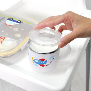 부릉부릉 논슬립 꼬마 뚜껑 스텐 손잡이컵 아기 유아 자기주도 물컵 양치컵 어린이집 유치원