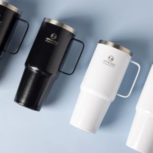 대용량 손잡이 스텐 텀블러 콜드컵 900ML (화이트/블랙) 1P