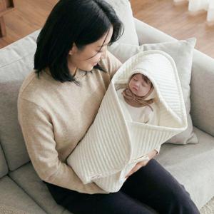 신생아 아기 순면 줄누빔 겉싸개 사계절용 패드 이불 겸용