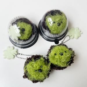 핸드메이드 수제 두쫀쿠 모루 인형 키링 귀여운 두바이쫀득쿠키 네잎클로버 못난이 행운 우정