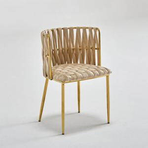 유니크 디자인 자수 짜임 무늬 금장 인테리어 카페 의자 다이닝 식당 매장