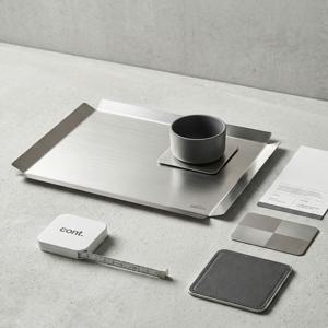 국산 스텐 304 사각 트레이 실버 쟁반 홈카페 디저트 소품트레이 2size