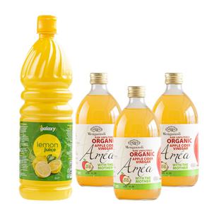 레몬즙 1L+유기농 언필터 애플사이다비네거(유기농 사과식초) 500ml*3개