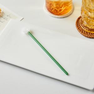 내열 유리 머들러 스푼 MILKY GREEN 20cm