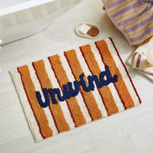 프렌치 스트라이프 면 터프팅 발매트 YELLOW 45X65