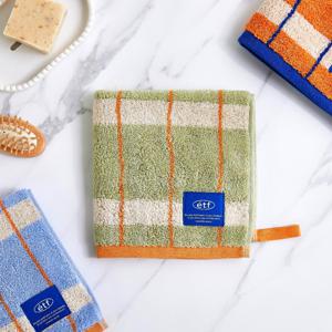 ETF 멀티 체크 핸드타월 GREEN 34X34cm 65g