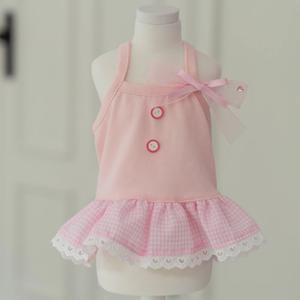 체크 레이스 튜튜 봄 여름 강아지원피스