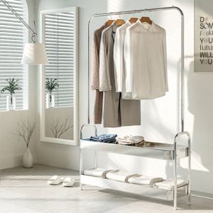 [리퍼] 스탠드 미드센츄리 수납 행거 2단 1000