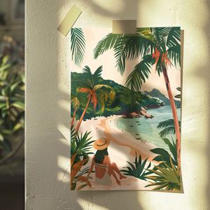 Tropical Serenity 레트로 휴양지 감성 비치 포스터