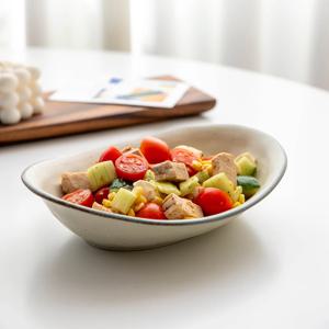 다온아토 온기 타원볼 23cm 볶음밥 카레 파스타 샐러드 일본 도자기 접시