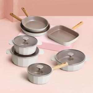 크림 IH 올인원 7종 세트(편수냄비1P+양수냄비2P+전골냄비1P+프라이팬2P+사각팬1P)