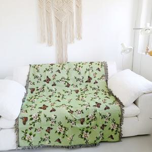 빈티지 꽃과 나비 소파커버/러그/블랭킷