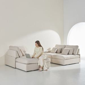 4인용 타이보텍스 패브릭 모듈 침대 쇼파 거실 코너형 스윙 소파 030