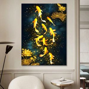 기운상승 구어도 황금잉어 캔버스 액자 돈들어오는 풍수 거실 인테리어그림