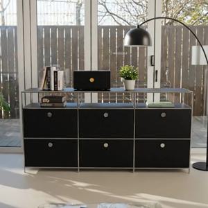 친환경 던에드워드 미드센츄리 모듈 선반 서랍 높은 거실장 1800 RAC530C