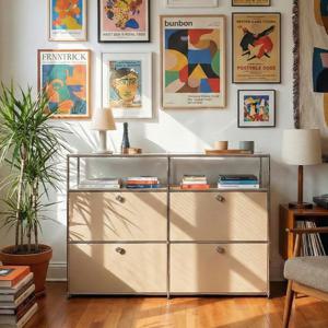 친환경 던에드워드 미드센츄리 모듈 4단 서랍 수납장 1200 RAC528C