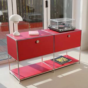 친환경 던에드워드 미드센츄리 모듈 2단 선반 서랍 수납장 1200 RAC527C