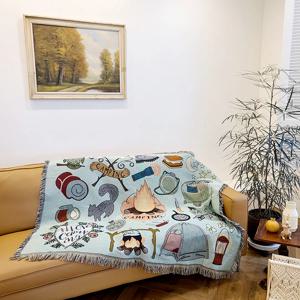 귀여운 민트 캠핑 소파커버/러그/블랭킷