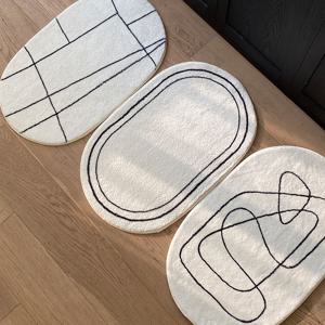 드로잉 방수 라운드 러그 발매트 다용도 50x80