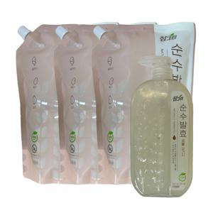 참그린 순수발효 곡물설거지 주방세제 용기 720ml+리필 1.2L x 3개