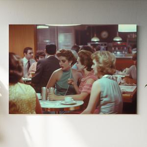 Cafe After Six 레트로 감성 카페 인테리어 포스터