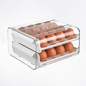 투명 계란 보관 트레이 수납 달걀 정리 2단 32구