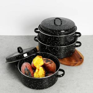 DAY7 법랑 직화냄비 28cm / 무수분 군고구마 군밤 통감자 구이 캠핑 감성 냄비