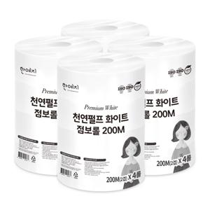 한예지 천연펄프 화이트 2겹 점보롤 200M 16롤