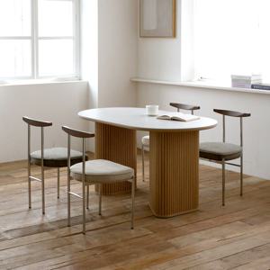 [리퍼] 토즈 흔들림 없는 포세린 통 세라믹 템바보드 타원 식탁 테이블 (2color)