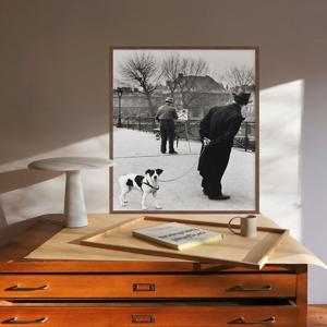 겨울 풍경 사진 그림 포스터 액자 - 개와 화가 로버트 드와노