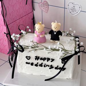 웨딩 곰돌이 생일초세트 웨딩촬영 소품 프로포즈 브라이덜 토퍼