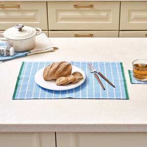 마이키친 골지 테이블매트 블루 33x50