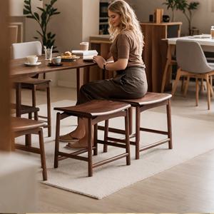 TEMU 원목 스툴, 주괴형 곡종, 중국풍 스툴, 새로운 중국풍 다리想象의 탁자, 레트로 스타일 테이블 스툴, 식탁 의자