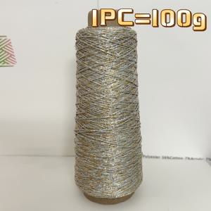 TEMU 고품질 골든 및 실버리 메탈릭 할로우 원사, 1개 100g 광택 있는 메탈릭 코바늘 실 - 반짝이는 직조용 글리터 코어 실, 재봉 및 공예용 - 골든 쉬머, 가방, 모자, 집 장식에 적합, 수공예용 필수 글리터 원사, 선물 상자 포장재