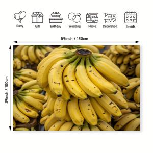 TEMU 1개, 바나나 디자인의 다용도 폴리에스터 패브릭 파티 태피스트리, 전기가 필요 없는 축제 행사에 적합, 실내 축하 행사, 방 및 정원에 이상적