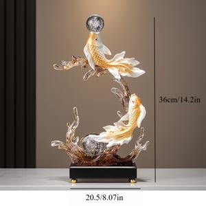 TEMU 볼 물고기 피규어, 침실, 사무실 및 가정용 데스크탑을 위한 우아한 장식품, 선반 및 TV 캐비닛에 적합하며 개장, 크리스마스 및 추수감사절 선물로 이상적입니다.