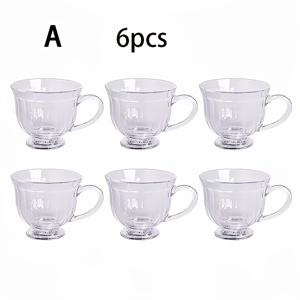 TEMU 2/6개 유리 커피 머그, 220ml 티컵, 음료 유리, 커피, 카푸치노, 우유, 요거트, 곡물, 주스에 적합, 가정, 사무실, 아침, 저녁, 선물 세트, 성모 승천 대축일에 완벽