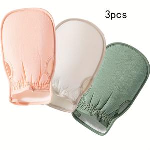 TEMU 3개 양면 각질 제거 스크럽 목욕 장갑, 미세 입자 표면, 강력한 각질 제거, 양면 목욕 볼, 양면 목욕 장갑, 목욕, 바디 마사지 및 스크럽에 적합, 재사용 가능한 가정용 목욕 장갑