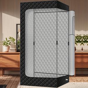 TEMU 가정용 휴대용 사우나 텐트 - 증기 없음, 완전한 체액 배출을 위한 수직 디자인 (블랙 