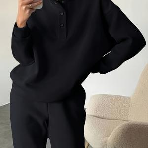 TEMU 유럽&미국 여성 패션 바디빌더 캐주얼 레드 슈트, 순수 컬러 루즈핏 다용도 루즈핏 2025