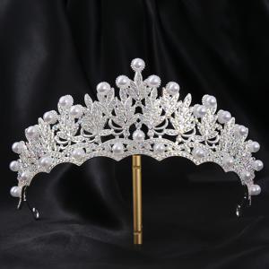 TEMU AB 라인석 티아라, 빈티지 유럽계 미국인 스타일, 신부 공주 머리 장식, 웨딩 디너, 캣워크 파티, 속이 빈 스파클링 럭셔리 헤어 액세서리