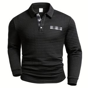 TEMU 디지털 프린팅 랜덤 체크 패턴, 무방향 체크 디자인, 두꺼운 스타일 긴팔 라펠 탑, 스퀘어 그리드 텍스처 원단, 데일리 캐주얼 웨어 패션