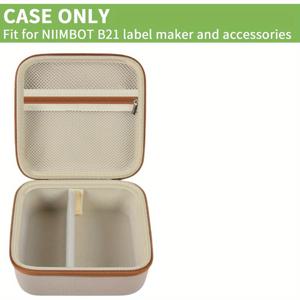 TEMU NIIMBOT B21 무선 감열 라벨 프린터용 박스 디자인, 잉크리스 라벨 메이커 홀더 및 라벨 테이프 리필 포함, 케이블 추가를 위한 메시 포켓 특징