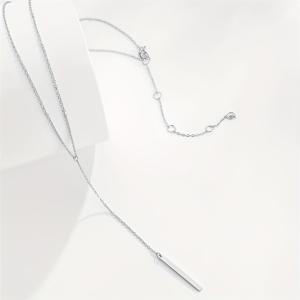 TEMU 여성을 위해 디자인된 Y자형 스테인리스 스틸 세로 목걸이 1개. 일상복 및 파티에 적합하며 조절 기능이 있습니다.