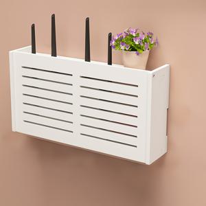 TEMU 드릴 없이 설치 가능한 TV 셋톱박스 벽걸이, 벽선반, 라우터 보관대, WiFi 벽선반 - 케이블 보관 및 열 방출 설계, 부유형 선반