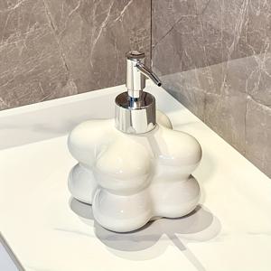 TEMU 창의적이고 독특한 고급 매트 세라믹 푸시 디스펜서 병, 현대 욕실 장식 및 홈 화장대용 패셔너블 핸드 솝 액체 용기 – 공중화장실 및 호텔 객실에서 이상적인 뷰티 보관 솔루션