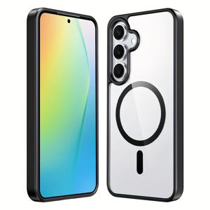 TEMU 휴대폰 케이스 - [컬러풀 아크릴] 삼성 갤럭시 S26 S25 S24FE S23FE S22 울트라 플러스 A17 A07용 충격 방지 케이스, 초슬림 투명 무선 충전 휴대폰 케이스