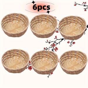 TEMU 주방 정리를 위한 6개 또는 12개 손으로 짠 원형 바구니. 주방 책상 정리에 완벽합니다. 이러한 보관 용품은 가정, 레스토랑 및 농가에 훌륭하며, 소박한 미적 감각을 향상시키는 훌륭한 옵션입니다.