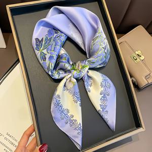 TEMU 여성용 우아한 스퀘어 스카프, 70cm 넥타이, 부드럽고 편안하며 신축성이 좋은 가벼운 소재 - 캐주얼, 출근, 사무실 또는 야외 활동에 완벽한 선물, 그녀/그를 위한 가족이나 친구에게 이상적인 선택