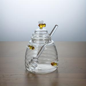 TEMU 1개 고급 벌 테마 꿀병 - 통합 디퍼 포함, 고강도 보로실리케이트 유리 용기, 밀폐 뚜껑, 내열 내충격 - 주방, 식탁용, 벌 장식품, 양봉가 및 홈쿡러를 위한 선물, 벌 주방 장식, 플로럴 모티프, 시럽 디스펜서, 주방 애호가를 위한 주방용품
